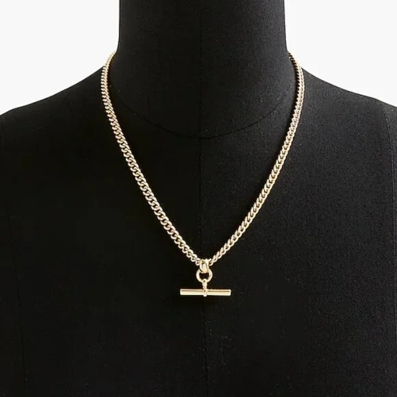 J. Crew  T-bar Pendant Necklace, NWT - Picture 2 of 2